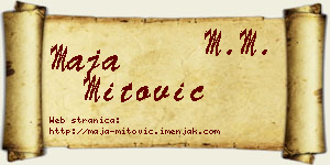 Maja Mitović vizit kartica